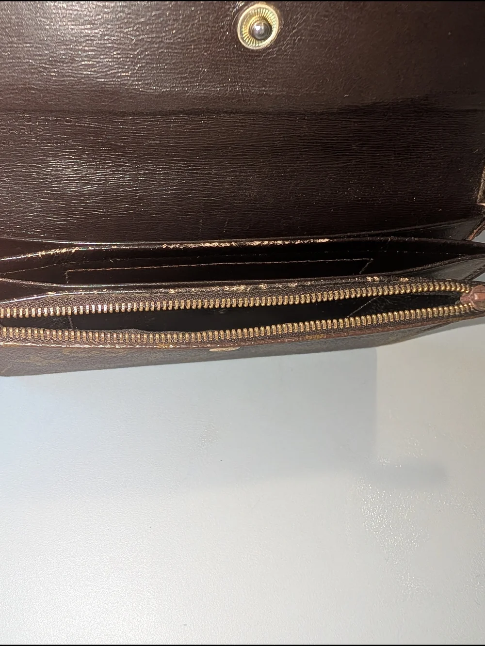 Vintage Authentic Louis Vuitton Monogram Porte Tresor International Long Wallet
